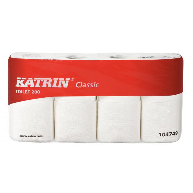 Toaletní papír 2-vrstvý KATRIN Classic Toilet 200, návin 23 m (8 ks)