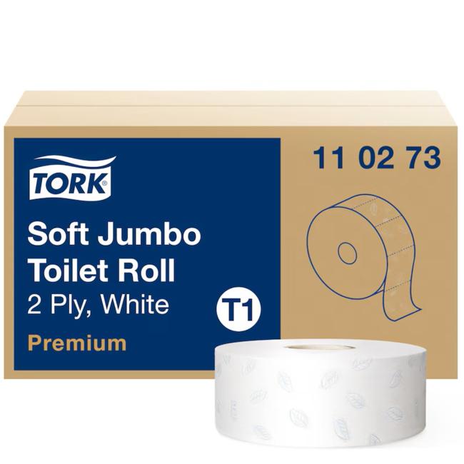 Toaletní papír 2-vrstvý jemný TORK Premium Jumbo bílý T1, 6 ks