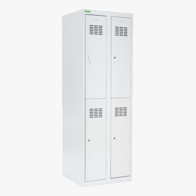 4-dveřová šatní skříň s krátkými dveřmi, 180x60x50cm, barva RAL 7035