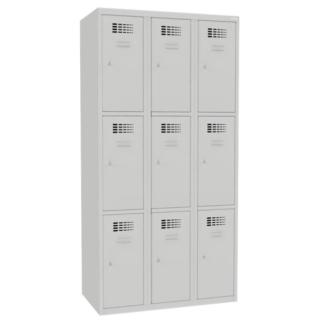 [AA000138] 9- přihrádková skříň na úschovu cenností, uzamykatelná, v.180 x š.90 x h.50 cm, šedá