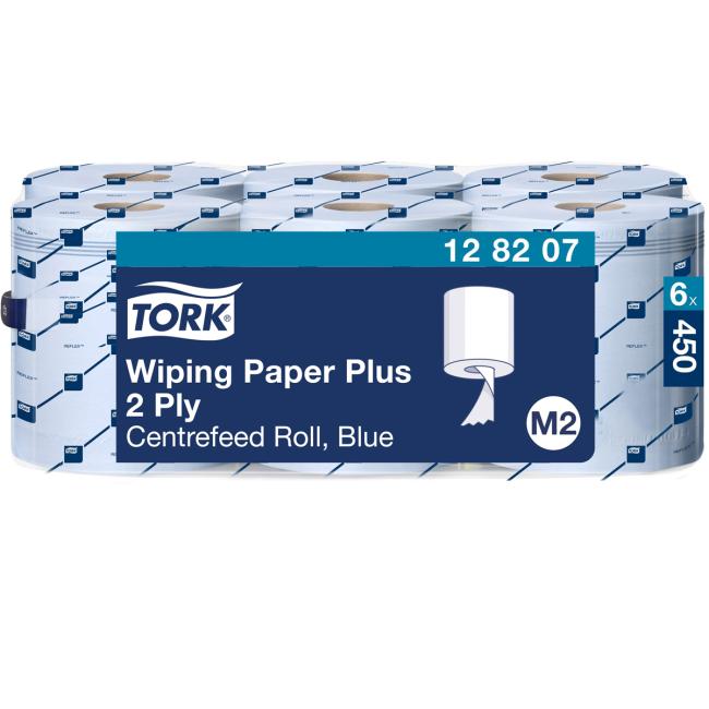 [HY128207] Papírové utěrky v roli se střed. odvíjením 2-vrstv. TORK Plus modré M2, návin 157,5 m (6 ks)