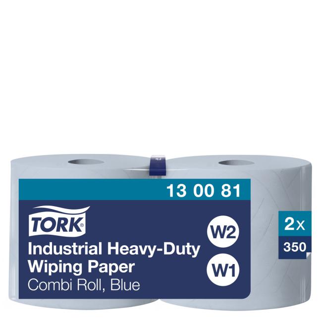 [HY130081] Průmyslové utěrky v roli 3-vrstv.TORK Heavy Duty modré W1/W2, návin 119 m (2 ks)