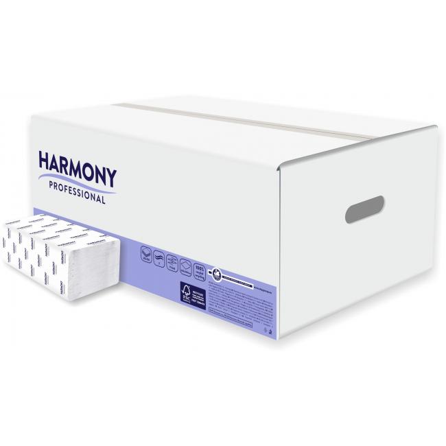 [HY141900] Papírové utěrky skládané ZZ 2-vrstvé HARMONY recykl bílý (20bal.)