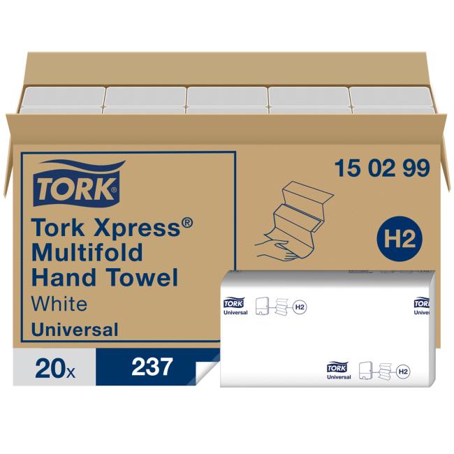Papírové utěrky skládané ZZ 2-vrstv. TORK Xpress Multifold univerzal H2 (20 bal.)