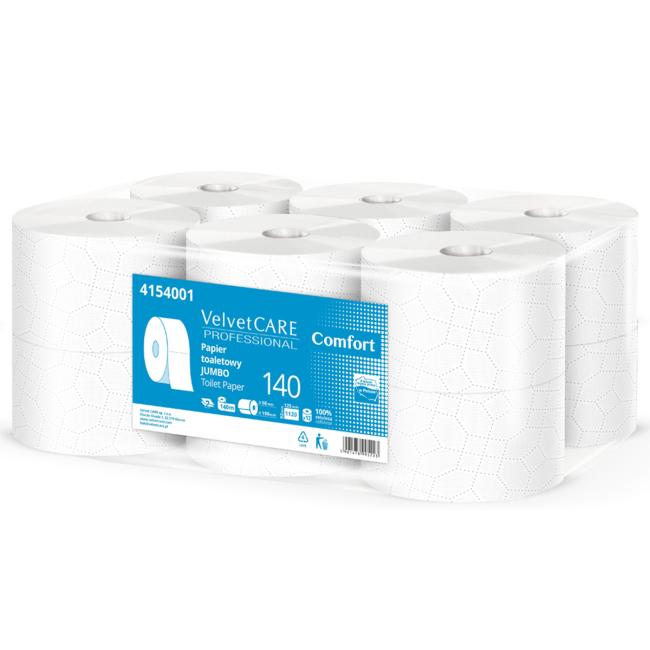 Toaletní papír 2-vrstvý VELVET CARE Mini Jumbo 100% celulóza 19 cm, návin 140m (12ks)