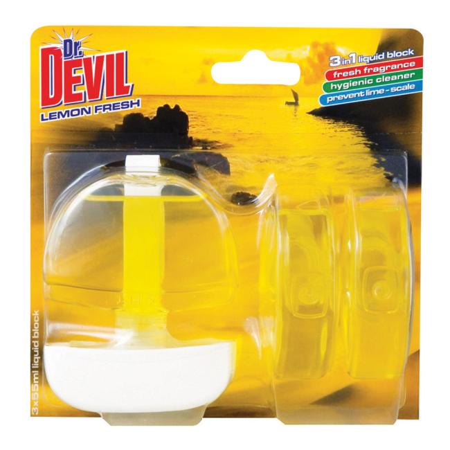[HY158563] Dr. Devil závěsný WC gel 3 x 55 ml - Lemon Fresh