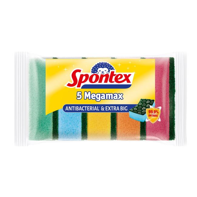 Houbička na nádobí velká Spontex ANTIBAK 5 ks
