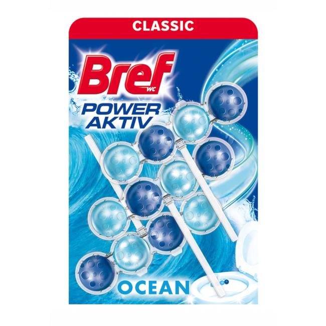 [HY179440] Bref Power Aktiv WC závěsný blok tuhý 3 x 50 g Oceán