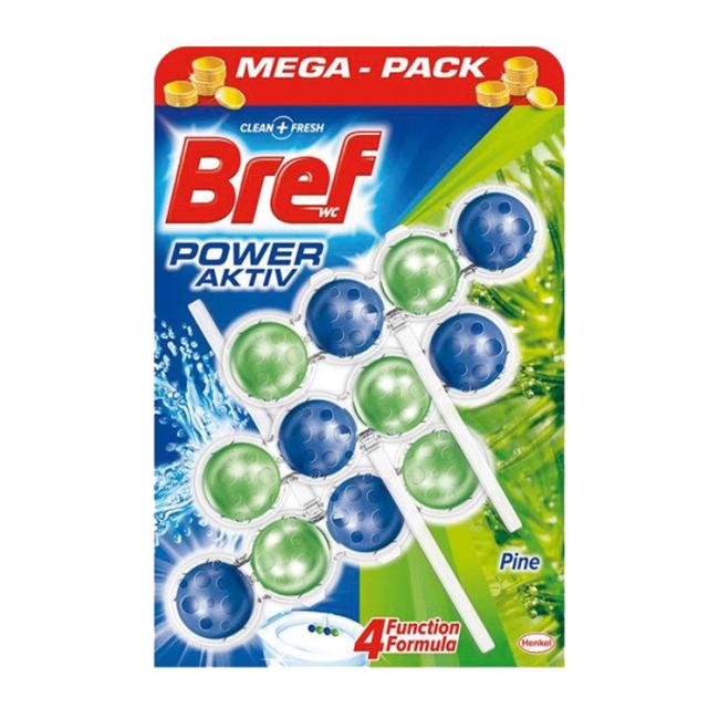 [HY179443] Bref Power Aktiv WC závěsný blok tuhý 3 x 50 g Borovice