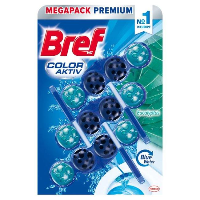 [HY179444] Bref Color Aktiv WC závěsný blok tuhý 3 x 50 g Eukalypt