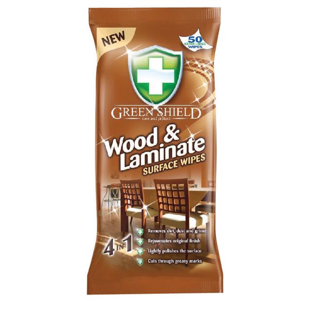 [HY220762] Green Shield čistící utěrky na dřevo/laminát 50 kusů