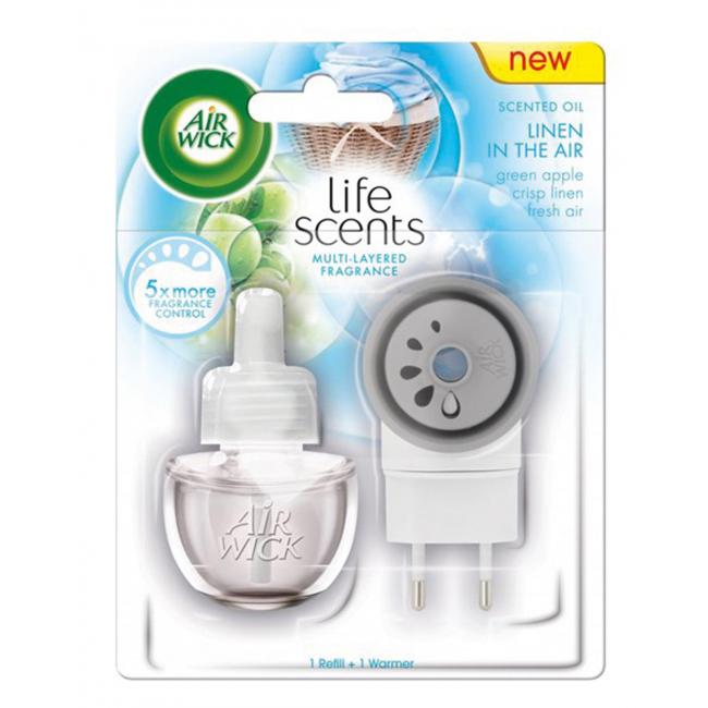 Air Wick elektrický osvěžovač vzduchu + náplň 19 ml Praní u vánku