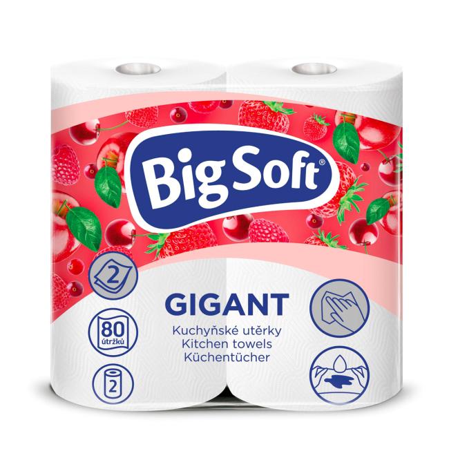 [HY232359] Kuchyňské utěrky 2-vrstvé Big Soft Gigant 2ks, 16,4m