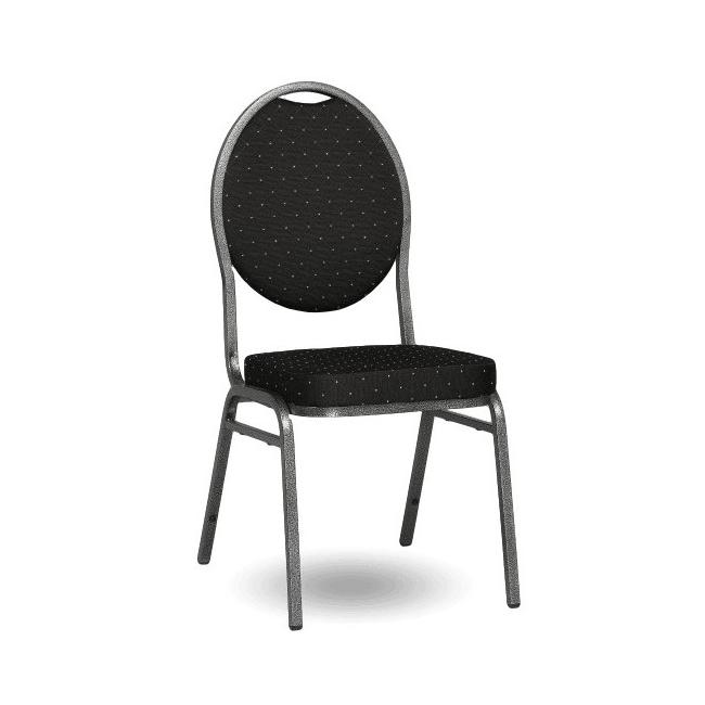 Banketová židle Black Round, antracitový rám, látka černá