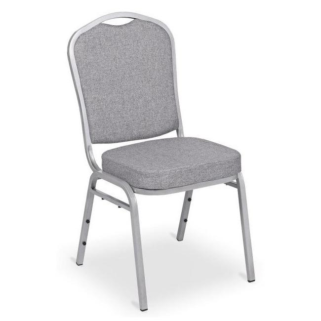Banketová židle Silver Smooth, stříbrný rám, látka šedá