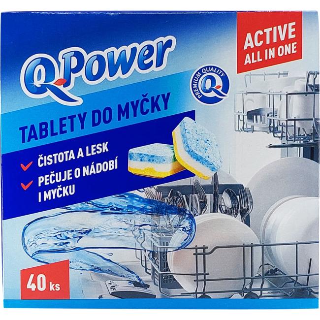 Q-Power tablety do myčky nádobí Active All in One 40 kusů