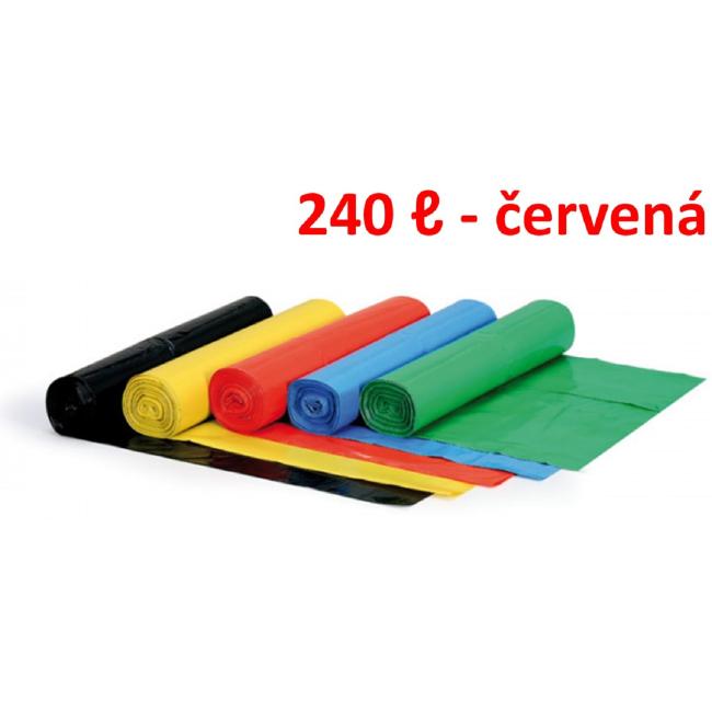 [HY296700] Pytel 240 ℓ 80 mic. 100 x 125 cm, HDPE červené (1ks)