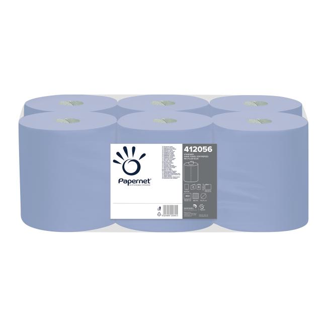Papírové utěrky v roli Papernet blue se středovým odvíjením , návin 135 m (6 ks)