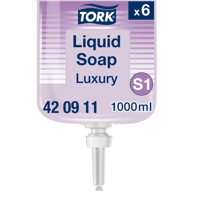 [HY420901] Tekuté mýdlo TORK luxusní jemné 1 l fialové S1