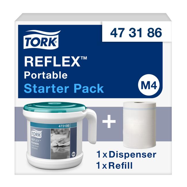 [HY473186] Zásobník na papírové utěrky se střed. odvíjením TORK Reflex přenosný M4