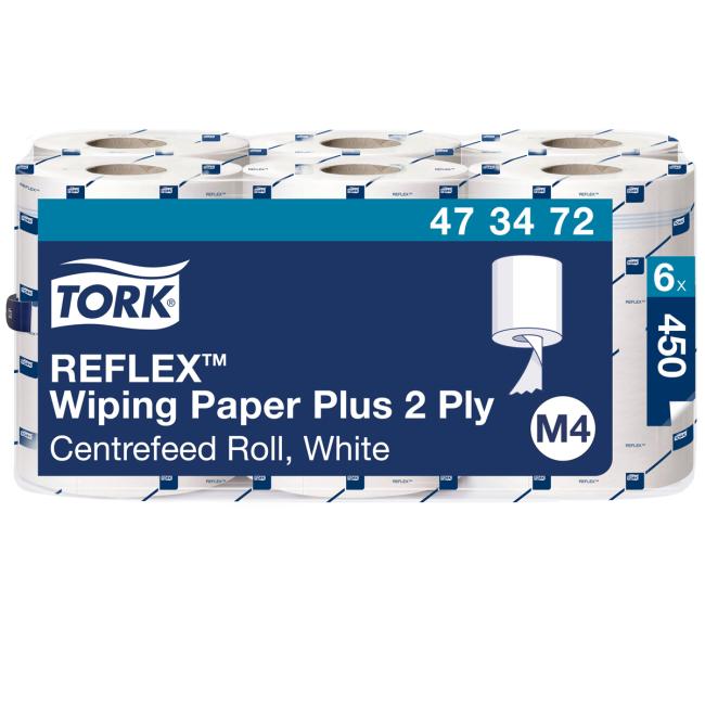 [HY473472] Papírové utěrky se střed. odvíjením 2-vrstv. TORK Reflex Midi bílé M4, návin 150,75 m ( 6 ks)