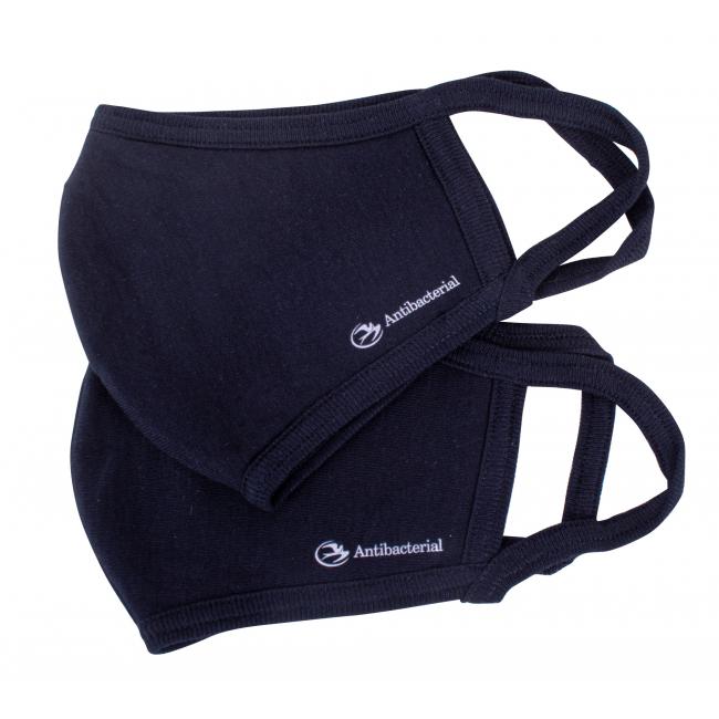 [HY501909] Rouška antibakteriální,100% bavlna ČERNÉ, velikost L (2 ks)