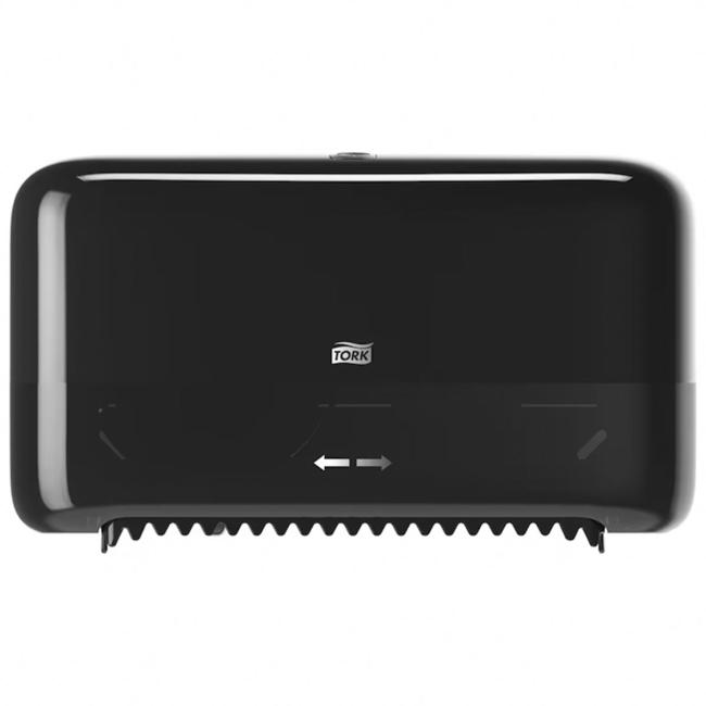 [HY558048] Zásobník na 2 kotouče bezdutinkového toaletního papíru Tork OptiServe, černý T7