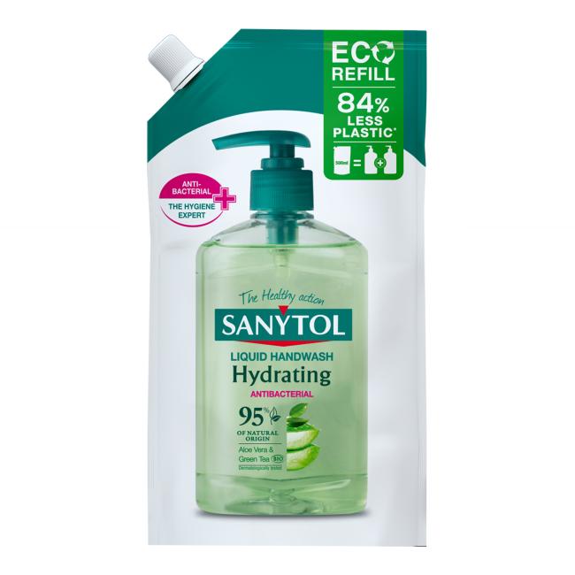 [HY650151] Sanytol tekuté mýdlo dezinfekční, hydratující, náhradní náplň, aloe vera, 500 ml