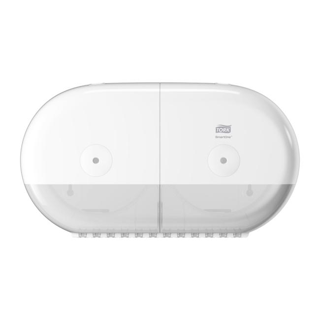 Zásobník Tork SmartOne® mini dvojitý na toaletní papír v kotouči, bílý T9