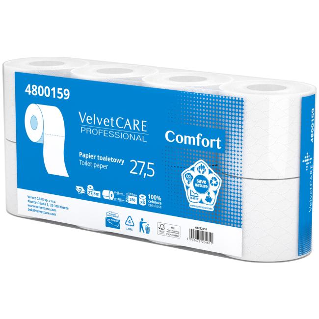 [HY800159] Toaletní papír 2-vrstvý VELVET CARE Comfort 100% celulóza 27,5m (8ks)