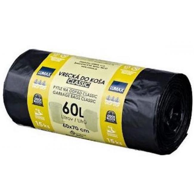 [HY858558] Pytle zavazovací 60 ℓ LDPE 28 mic. 60 x 70 cm, černé (15 ks)