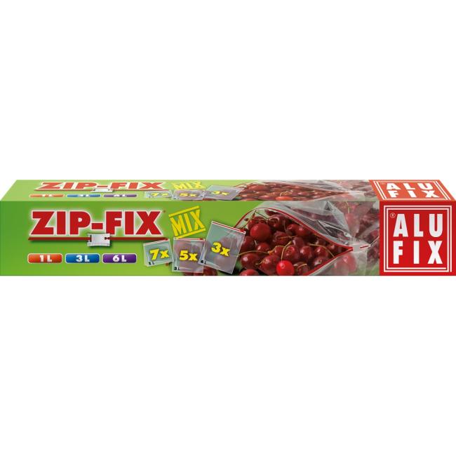 Univerzální kapsy ZIP-FIX se zipovým uzávěrem, MIX: 7 x 1l, 5 x 3l, 3 x 6l