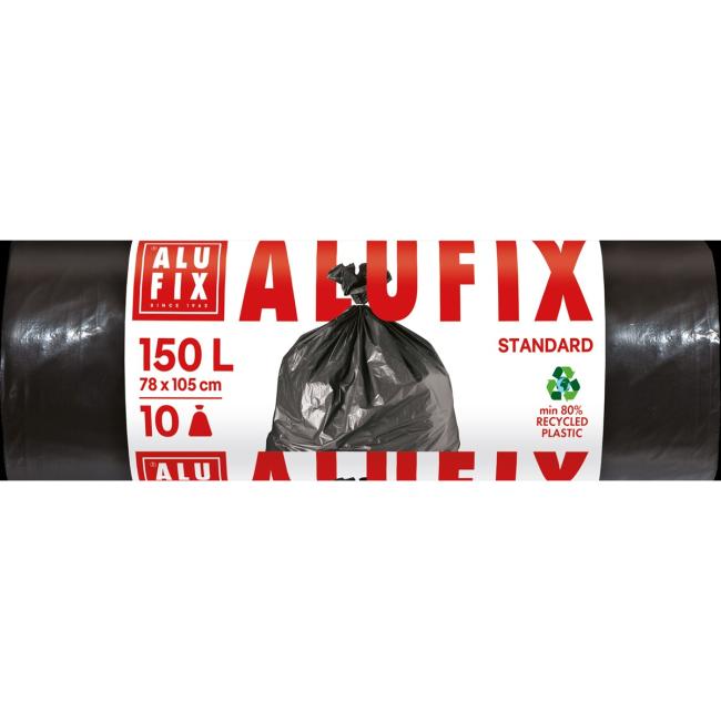 [HY946013] Pytle na odpadky 150 l/10 ks, 40mic., 78 x 105 cm, černé, LDPE