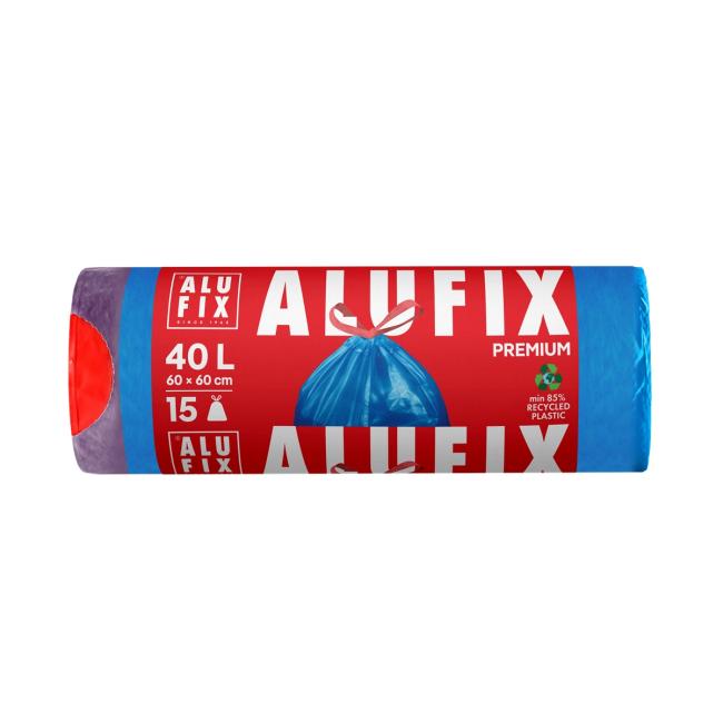 [HY946020] Pytle na odpadky zatahovací, 40 l/15 ks, 20mic., 60 x 60 cm, modré, LDPE