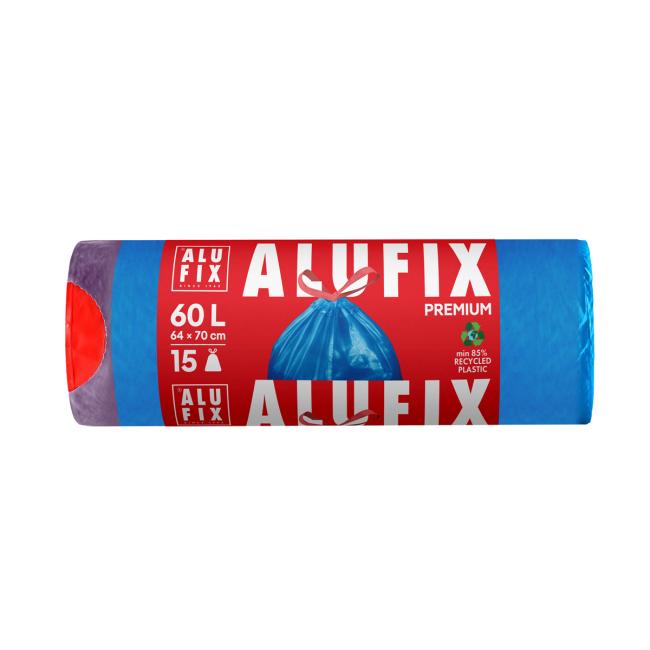[HY946021] Pytle na odpadky zatahovací, 60 l/15 ks, 27mic., 64 x 70 cm, modré, LDPE
