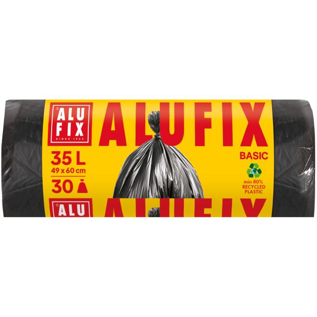 [HY946027] Pytle na odpadky 35 l/30 ks, Economy, 8 mic., 49 x 60 cm, černé, HDPE