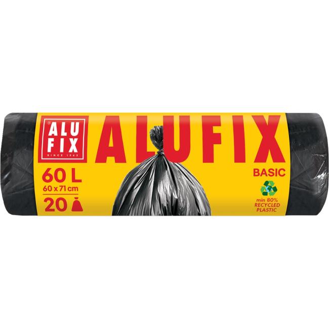 [HY946028] Pytle na odpadky 60 l/20 ks, Economy, 13 mic., 59 x 72 cm, černé, HDPE