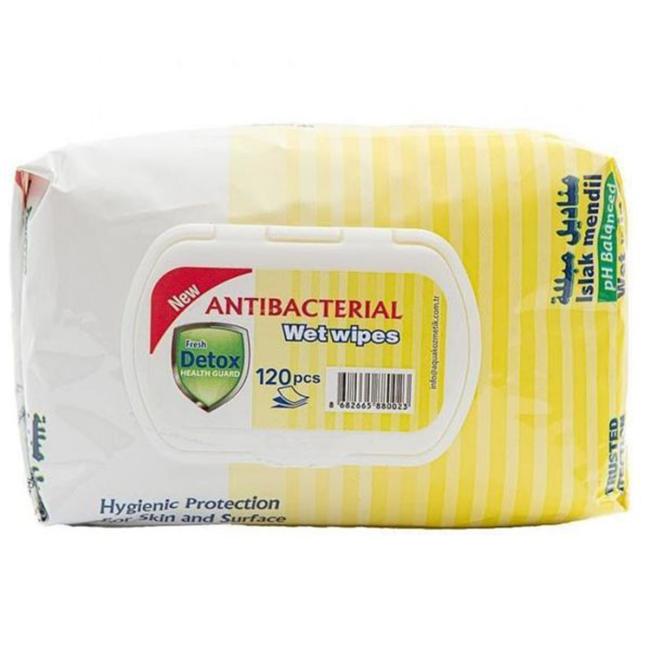 [HY986004] Antibakteriální vlhčené ubrousky Fresh Detox Lemon na ruce a povrchy (120 ks)