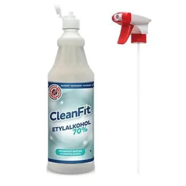 CleanFit dezinfekční roztok Etylakohol 70% 1l + rozprašovač ZDARMA