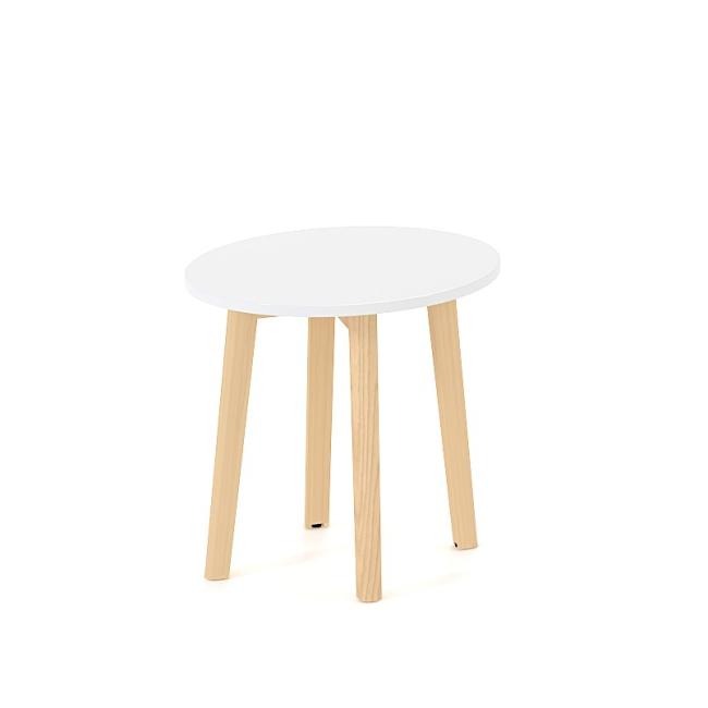 Konferenční stolek ROOT kulatý, d=50/v=47,7cm, bílý