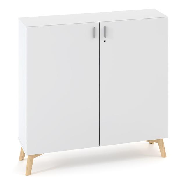 Policová skříň ALFA ROOT s děl.příčkou, 2 police, 120x47x121,5cm, bílá