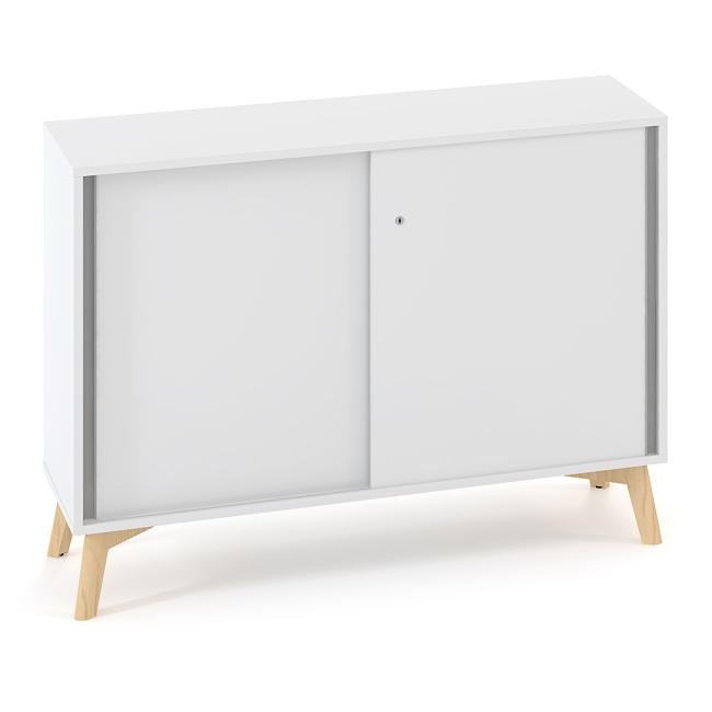 Policová skříň ALFA ROOT, posuvné dveře, 1 police, 100x45x88, 7cm, bílá